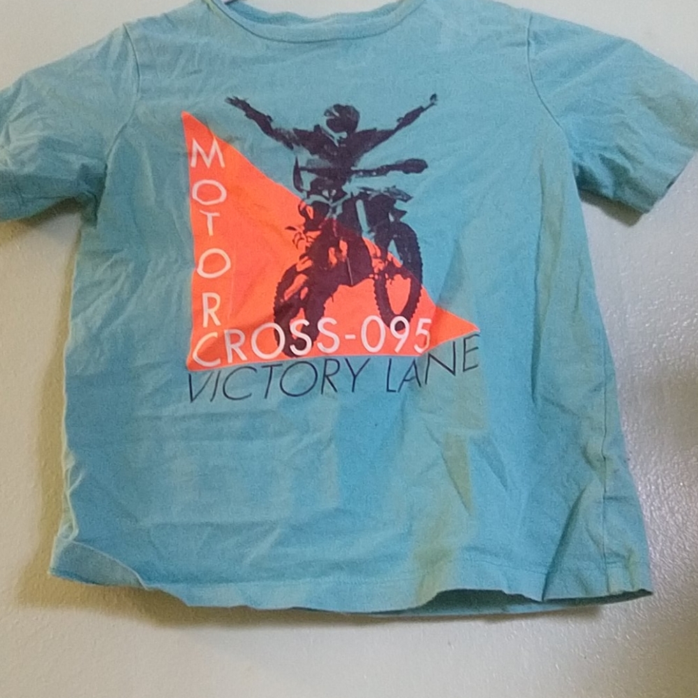 Motorcycle Kids Tshirt Boys Blue Orange Red